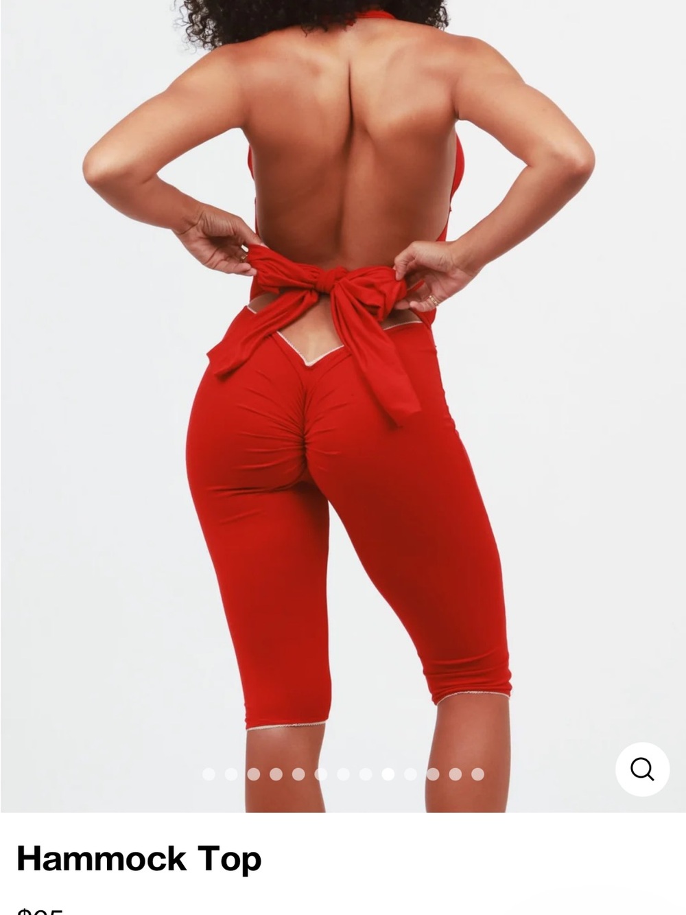 KikiTheBrand red hammock top and snug Capri set